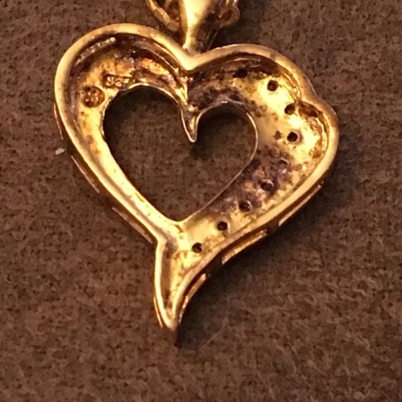 Vintage Heart Pendant marked 925 w/Chain Necklace & Box - diamonds & rubies?? - Picture 9 of 16